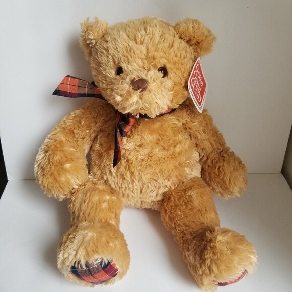 Gund Teddy Bear with Tag 17" Plush "My Name is Plaid" Soft Tan - Picture 1 of 12